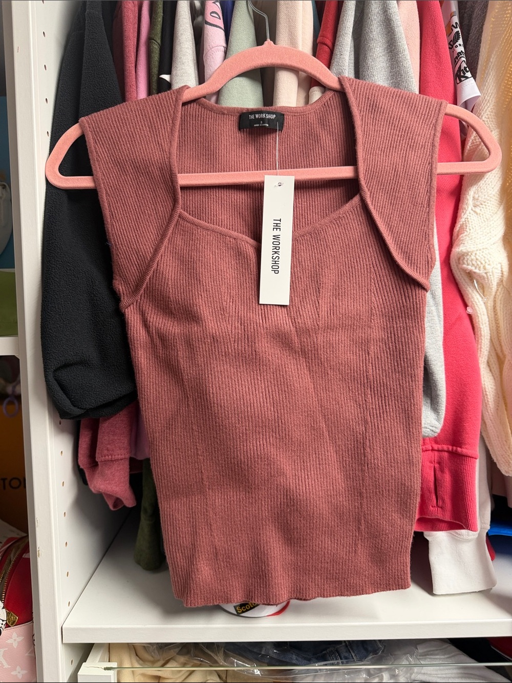 The Workshop Women's Rose Ribbed Square-Neck Tank